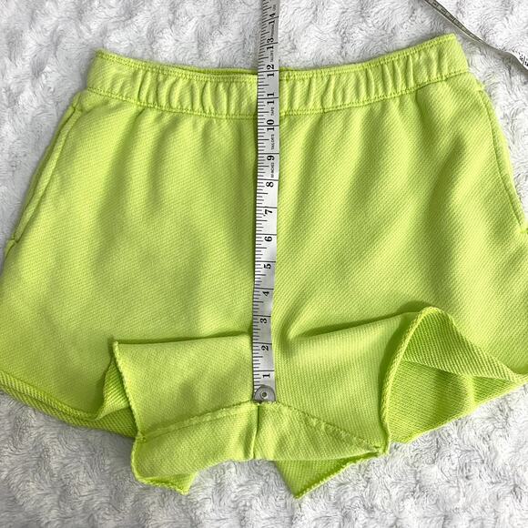 Aerie Neon Green Jersey Knit Comfy High Waisted Beach Party Sweat Shorts S - Picture 6 of 7